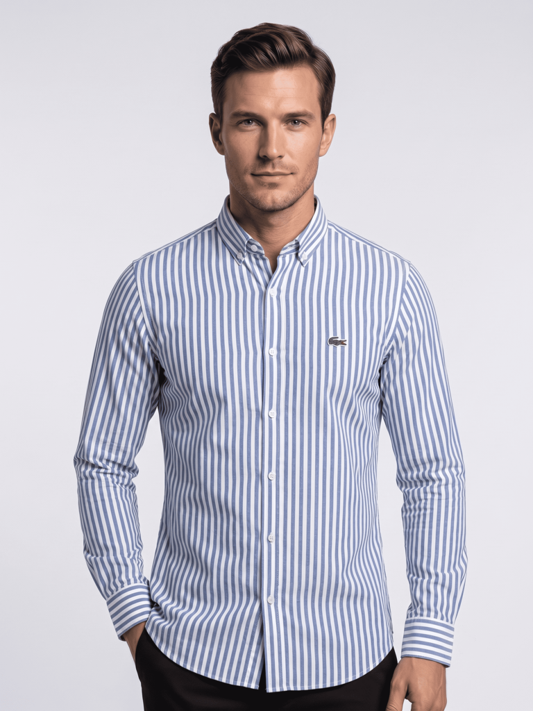 LACOSTE ÇİZGİLİ KETEN KUMAŞ