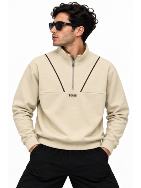 BOSS FERMUAR DETAYLI DIK YAKA SWEATSHIRT