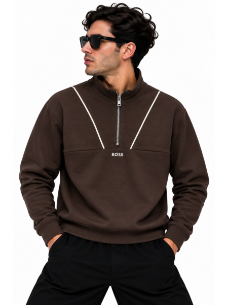 BOSS FERMUAR DETAYLI DIK YAKA SWEATSHIRT