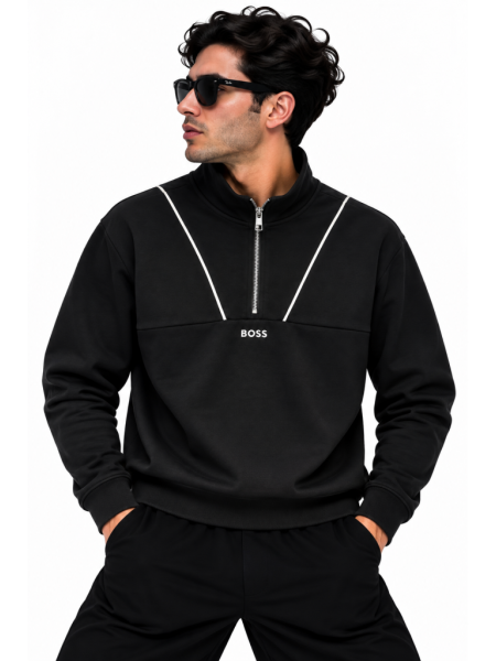 BOSS FERMUAR DETAYLI DIK YAKA SWEATSHIRT