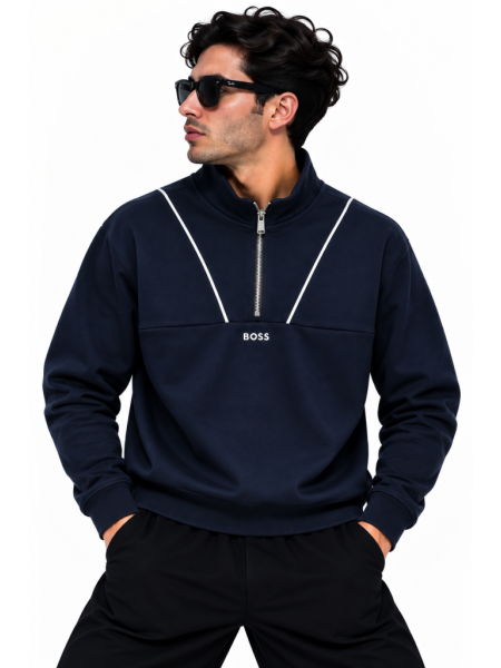 BOSS FERMUAR DETAYLI DIK YAKA SWEATSHIRT