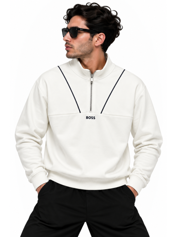 BOSS FERMUAR DETAYLI DIK YAKA SWEATSHIRT