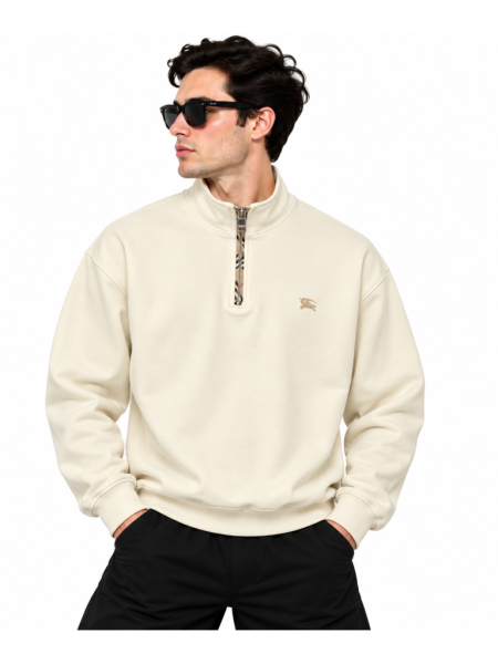 BURBERRY EKOSE FERMUAR DETAYLI DIK YAKA SWEATSHIRT