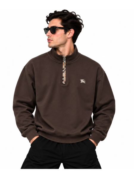 BURBERRY EKOSE FERMUAR DETAYLI DIK YAKA SWEATSHIRT