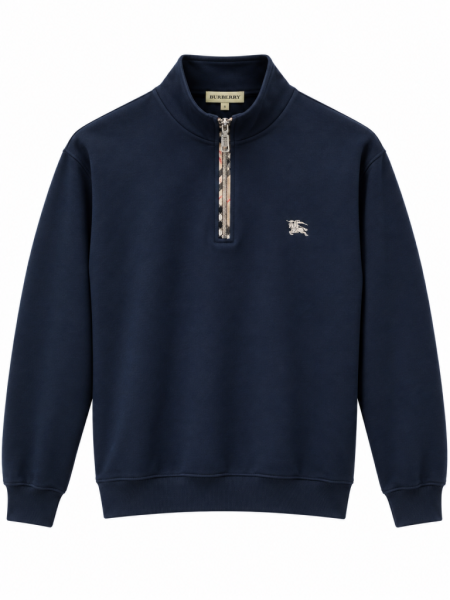 BURBERRY EKOSE FERMUAR DETAYLI DIK YAKA SWEATSHIRT
