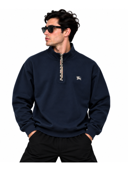 BURBERRY EKOSE FERMUAR DETAYLI DIK YAKA SWEATSHIRT