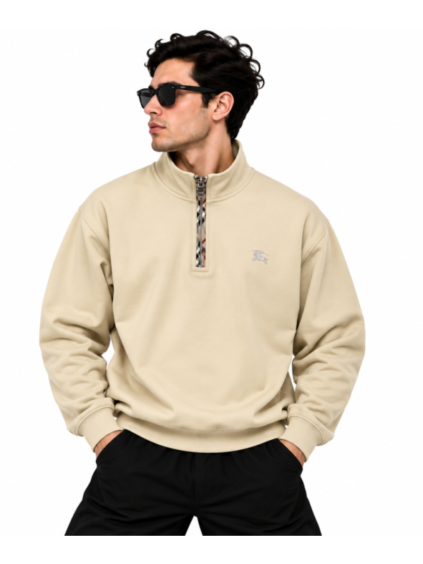 BURBERRY EKOSE FERMUAR DETAYLI DIK YAKA SWEATSHIRT