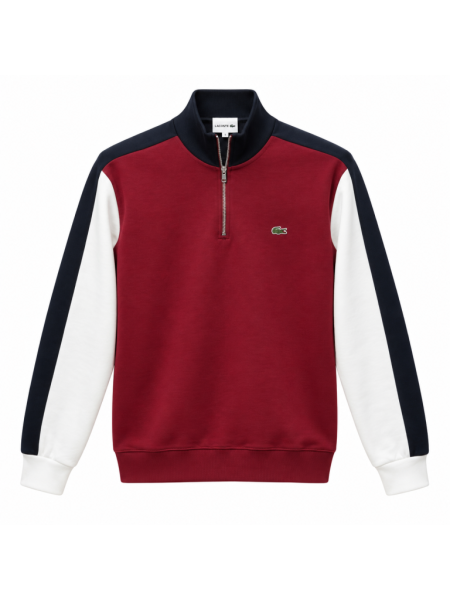 LACOSTE RENK BLOKLU FERMUAR DETAYLI SWEATSHIRT