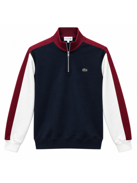 LACOSTE RENK BLOKLU FERMUAR DETAYLI SWEATSHIRT