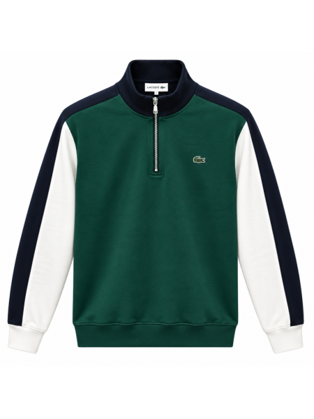 LACOSTE RENK BLOKLU FERMUAR DETAYLI SWEATSHIRT