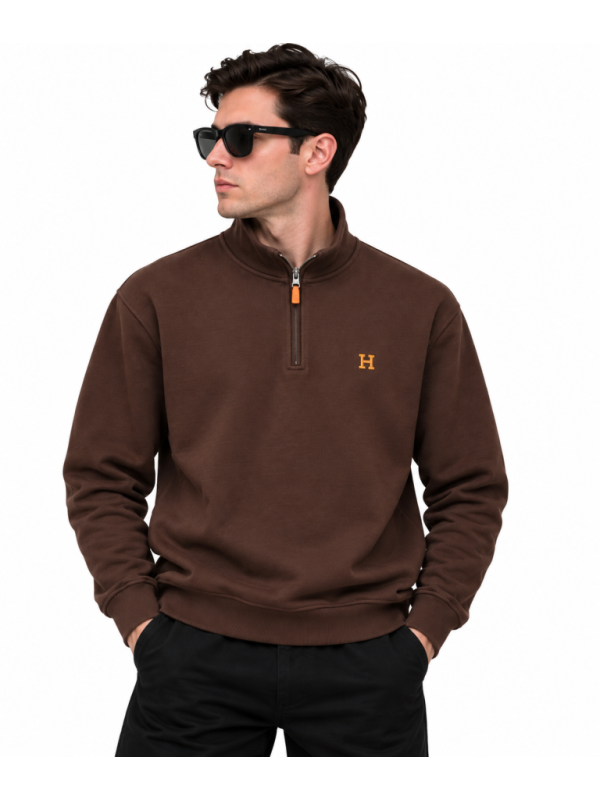 HERMES FERMUAR DETAYLI DIK YAKA SWEATSHIRT