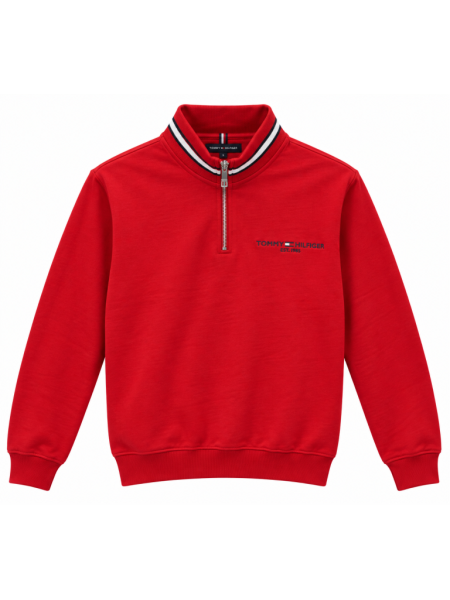 TOMMY HILFIGER NAKIŞ İŞLEMELI FERMUAR DETAYLI DIK YAKA SWEATSHIRT