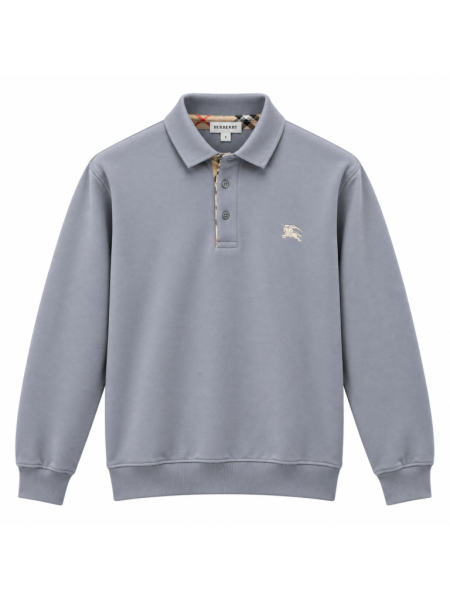 BURBERRY EKOSE DETAYLI POLO YAKA SWEATSHIRT
