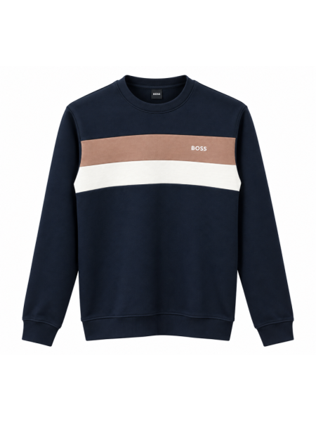 BOSS RENK BLOKLU SIFIR YAKA SWEATSHIRT 2