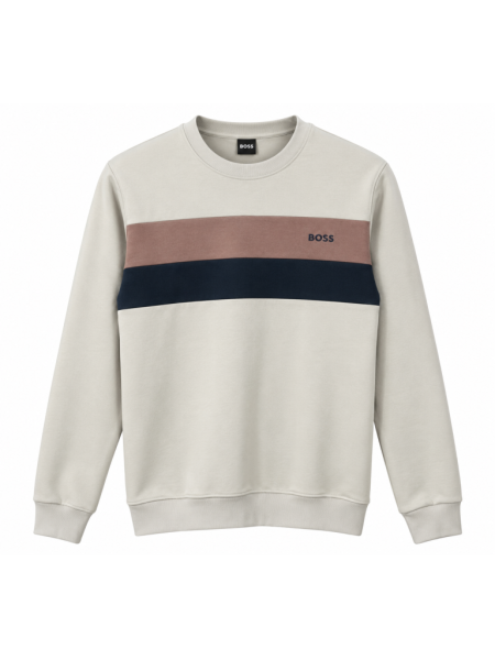 BOSS RENK BLOKLU SIFIR YAKA SWEATSHIRT 2