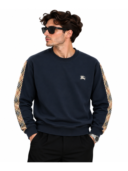 BURBERRY EKOSE KOL DETAYLI SIFIR YAKA SWEATSHIRT
