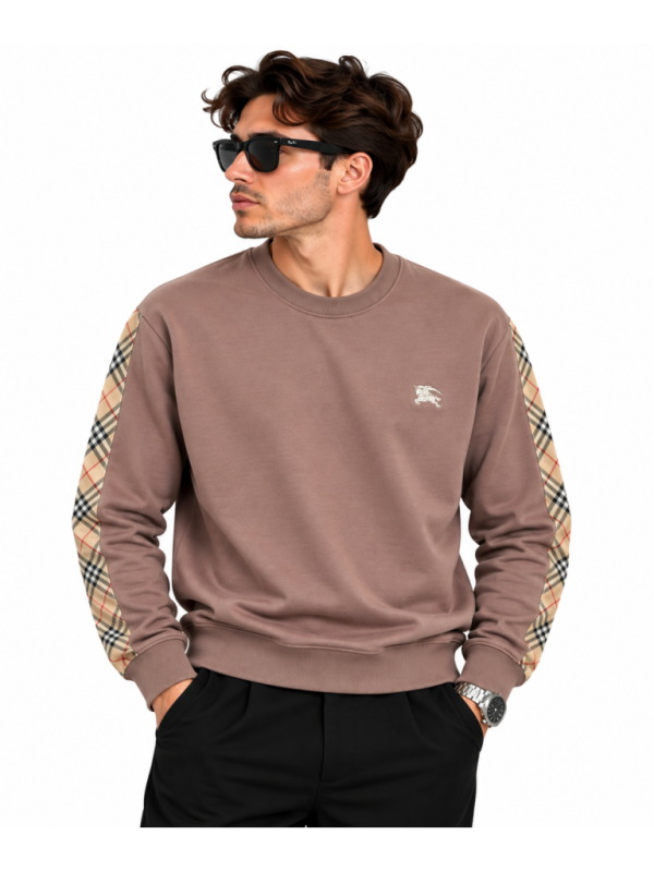 BURBERRY EKOSE KOL DETAYLI SIFIR YAKA SWEATSHIRT