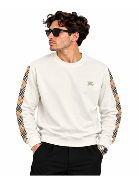 BURBERRY EKOSE KOL DETAYLI SIFIR YAKA SWEATSHIRT