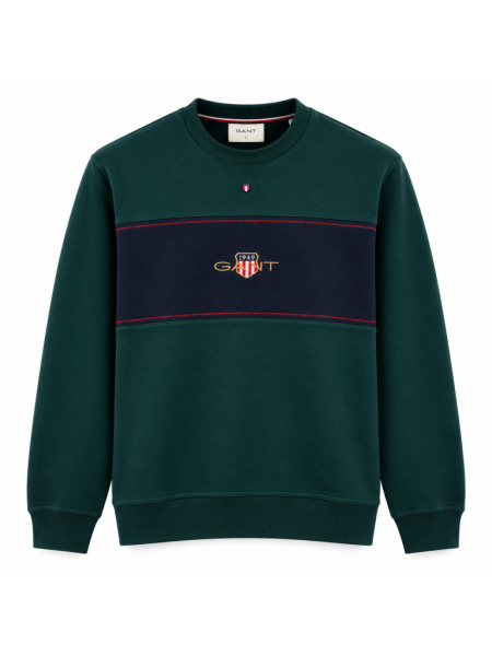 GANT RENK BLOKLU SIFIR YAKA SWEATSHIRT