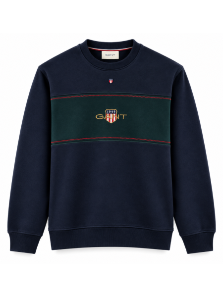 GANT RENK BLOKLU SIFIR YAKA SWEATSHIRT