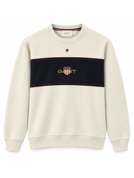 GANT RENK BLOKLU SIFIR YAKA SWEATSHIRT