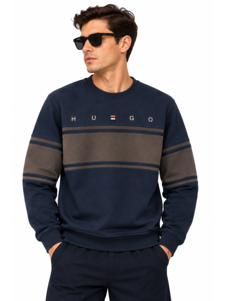 HUGO BOSS RENK BLOKLU SIFIR YAKA SWEATSHIRT