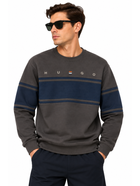 HUGO BOSS RENK BLOKLU SIFIR YAKA SWEATSHIRT
