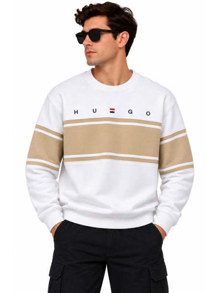 HUGO BOSS RENK BLOKLU SIFIR YAKA SWEATSHIRT