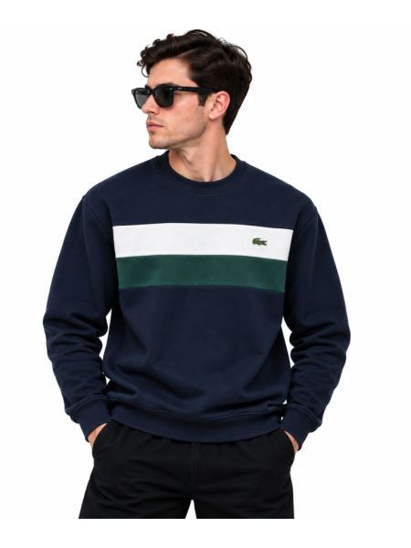 LACOSTE RENK BLOKLU SIFIR YAKA SWEATSHIRT
