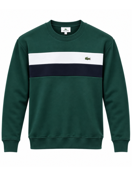 LACOSTE RENK BLOKLU SIFIR YAKA SWEATSHIRT