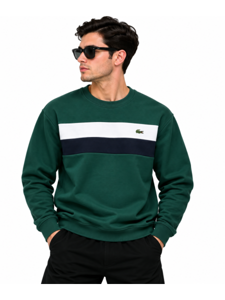 LACOSTE RENK BLOKLU SIFIR YAKA SWEATSHIRT