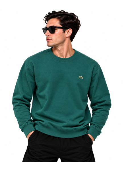 LACOSTE LOGO DETAYLI SIFIR YAKA SWEATSHIRT