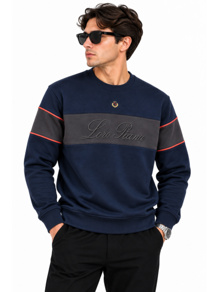 LORO PIANA NAKIŞ DETAYLI SIFIR YAKA SWEATSHIRT