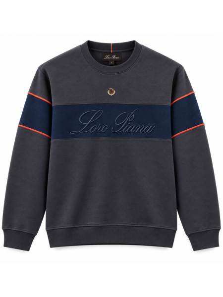 LORO PIANA NAKIŞ DETAYLI SIFIR YAKA SWEATSHIRT