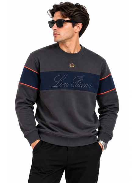 LORO PIANA NAKIŞ DETAYLI SIFIR YAKA SWEATSHIRT