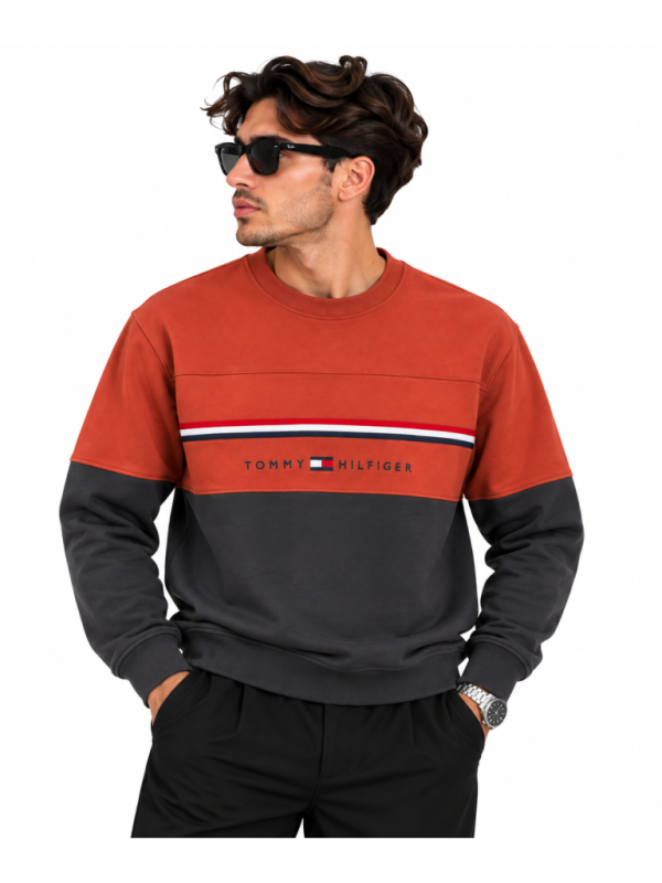 TOMMY HILFIGER RENK BLOKLU SIFIR YAKA SWEATSHIRT