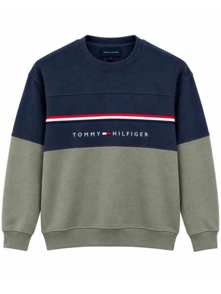 TOMMY HILFIGER RENK BLOKLU SIFIR YAKA SWEATSHIRT