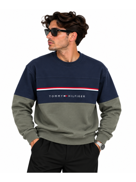 TOMMY HILFIGER RENK BLOKLU SIFIR YAKA SWEATSHIRT