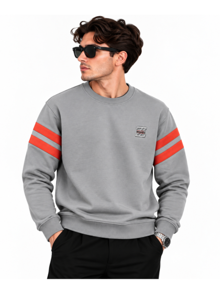 ZEGNA ŞERIT DETAYLI SIFIR YAKA SWEATSHIRT