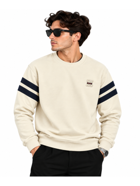 ZEGNA ŞERIT DETAYLI SIFIR YAKA SWEATSHIRT