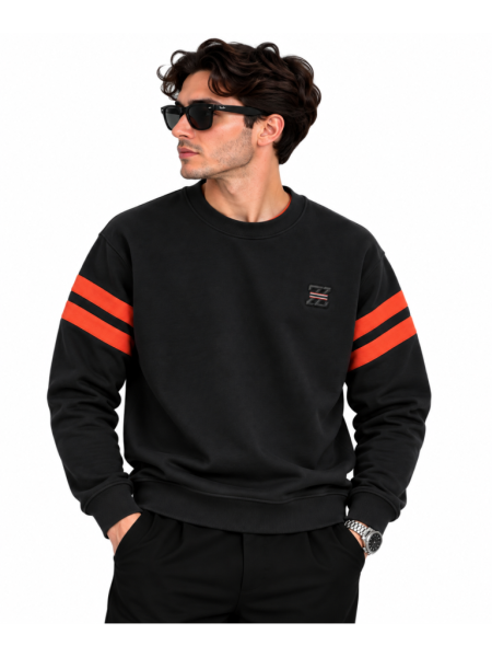 ZEGNA ŞERIT DETAYLI SIFIR YAKA SWEATSHIRT