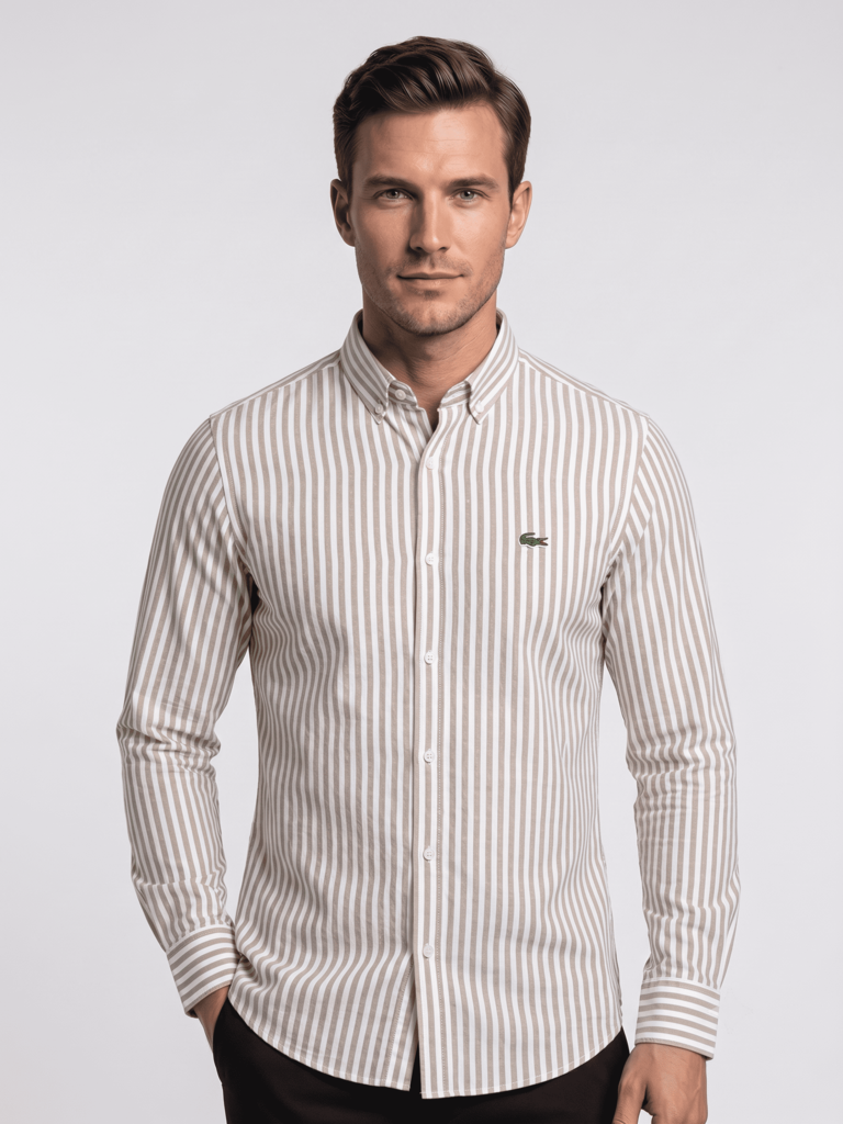 LACOSTE ÇİZGİLİ KETEN KUMAŞ