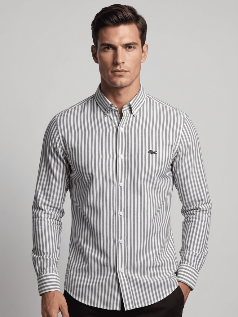 LACOSTE ÇİZGİLİ KETEN KUMAŞ