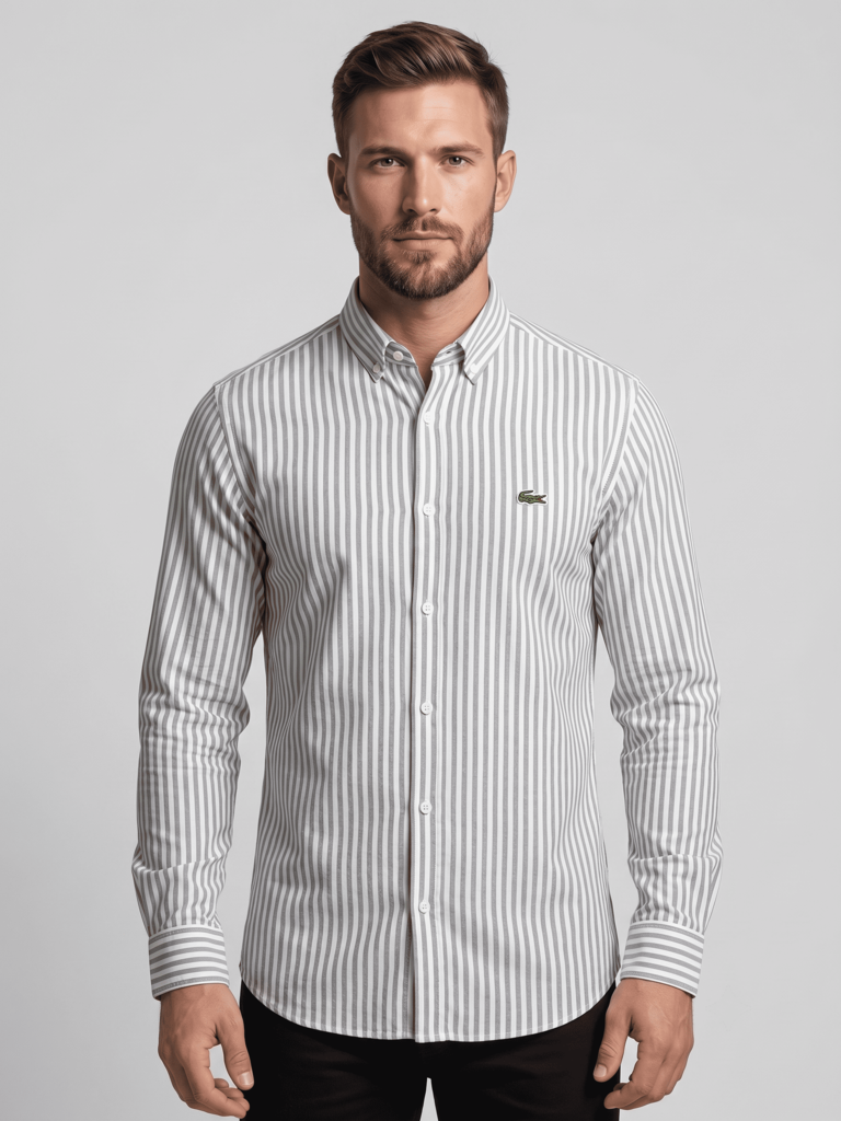 LACOSTE ÇİZGİLİ KETEN KUMAŞ