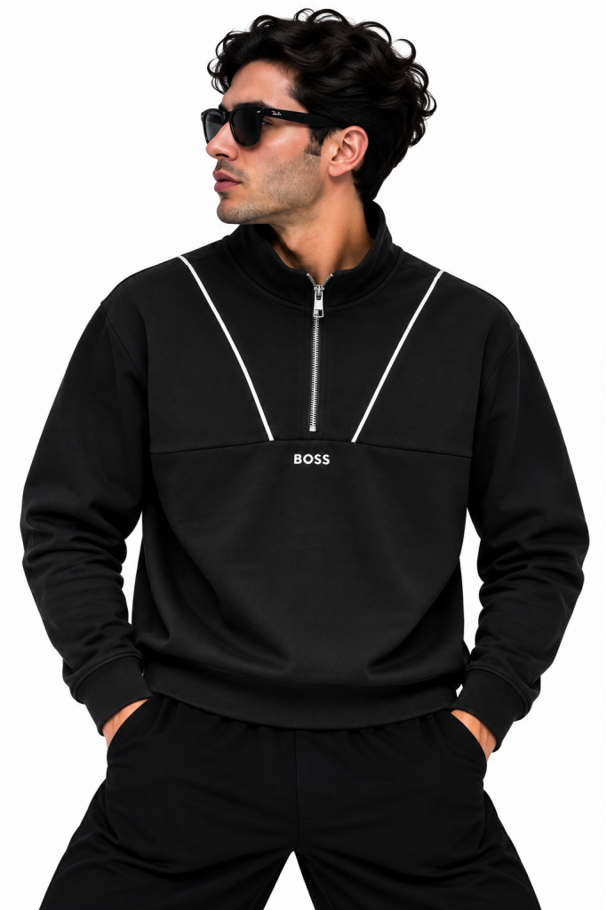 BOSS FERMUAR DETAYLI DIK YAKA SWEATSHIRT