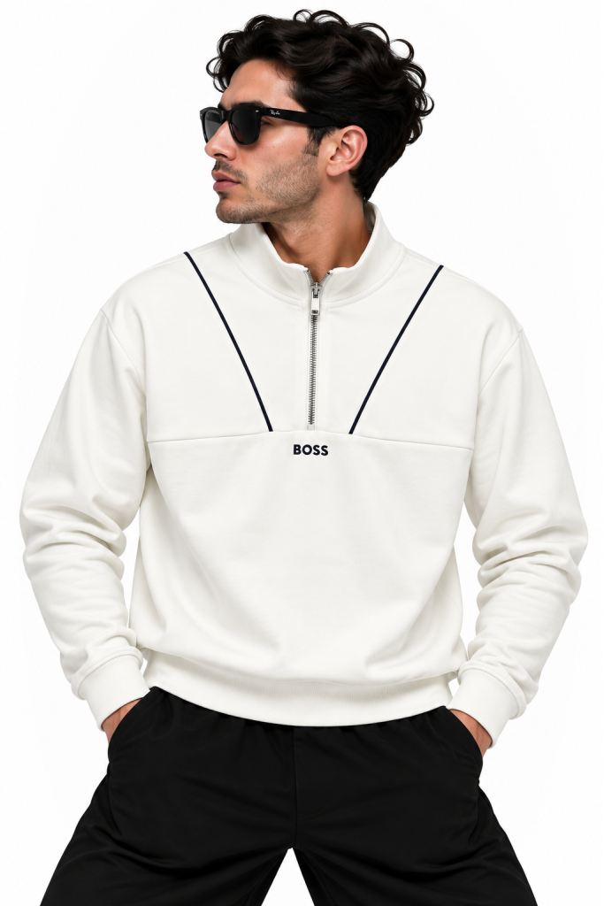 BOSS FERMUAR DETAYLI DIK YAKA SWEATSHIRT