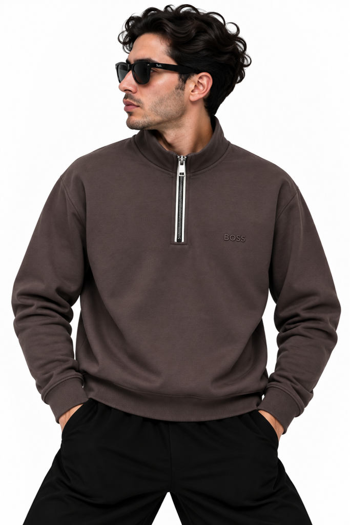 BOSS FERMUAR DETAYLI DIK YAKA SWEATSHIRT 2