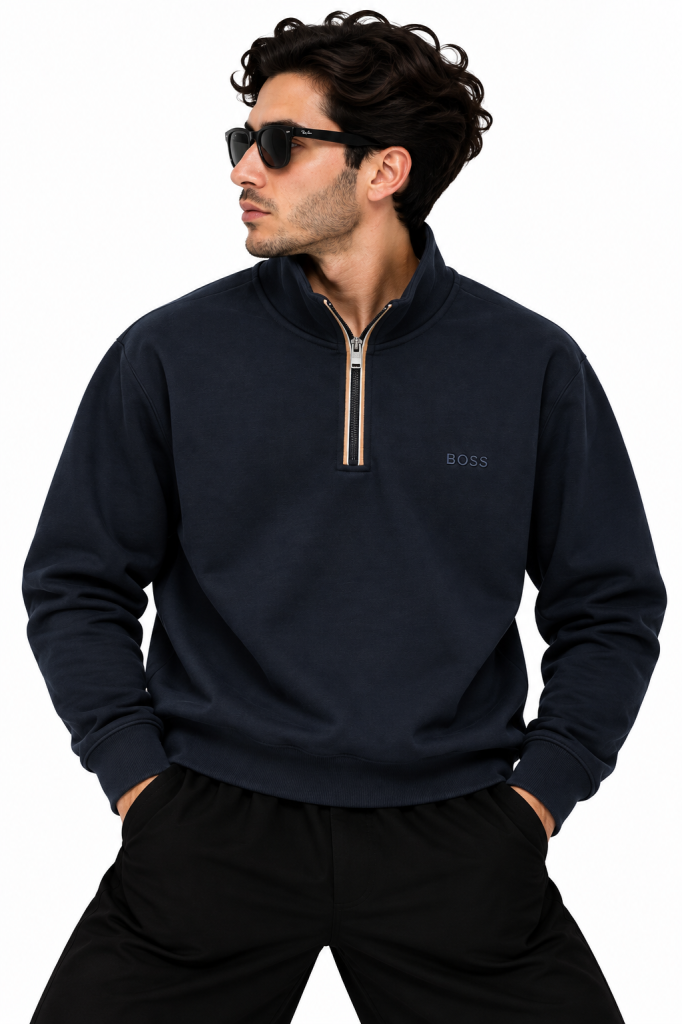 BOSS FERMUAR DETAYLI DIK YAKA SWEATSHIRT 2