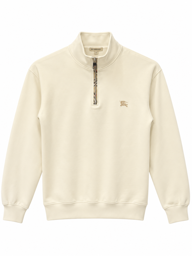 BURBERRY EKOSE FERMUAR DETAYLI DIK YAKA SWEATSHIRT
