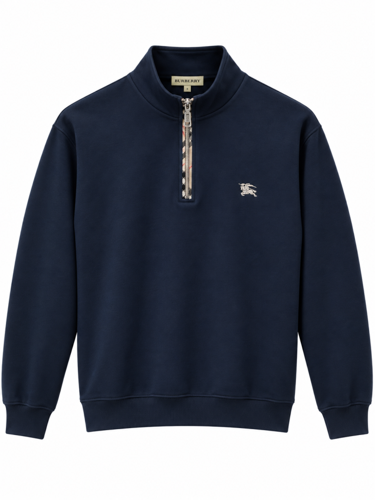BURBERRY EKOSE FERMUAR DETAYLI DIK YAKA SWEATSHIRT
